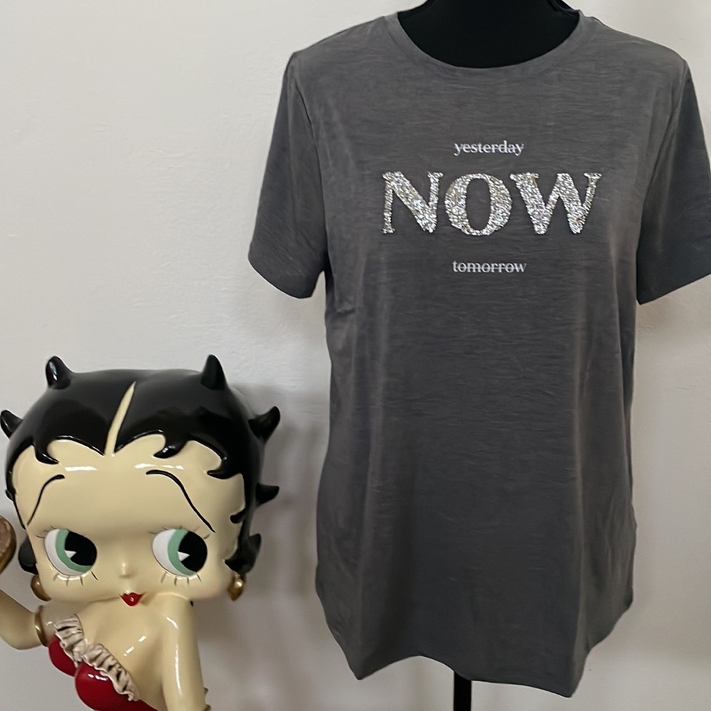 🦋”NOW” Embellished Graphic Tee